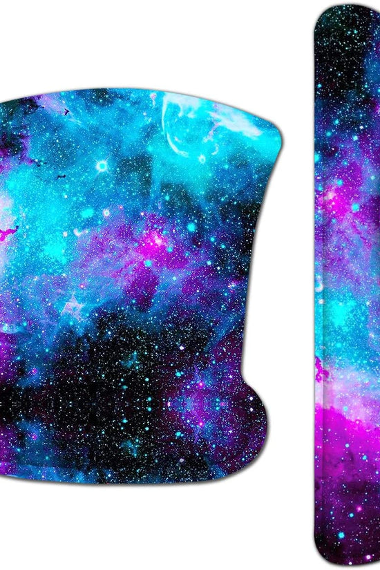 Keyboard Wrist Rest Pad and Mouse Wrist Rest Support Mouse Pad Set,Sturdy & Comfortable & Lightweight for Easy Typing & Pain Relief-Ergonomic Support (Galaxy)