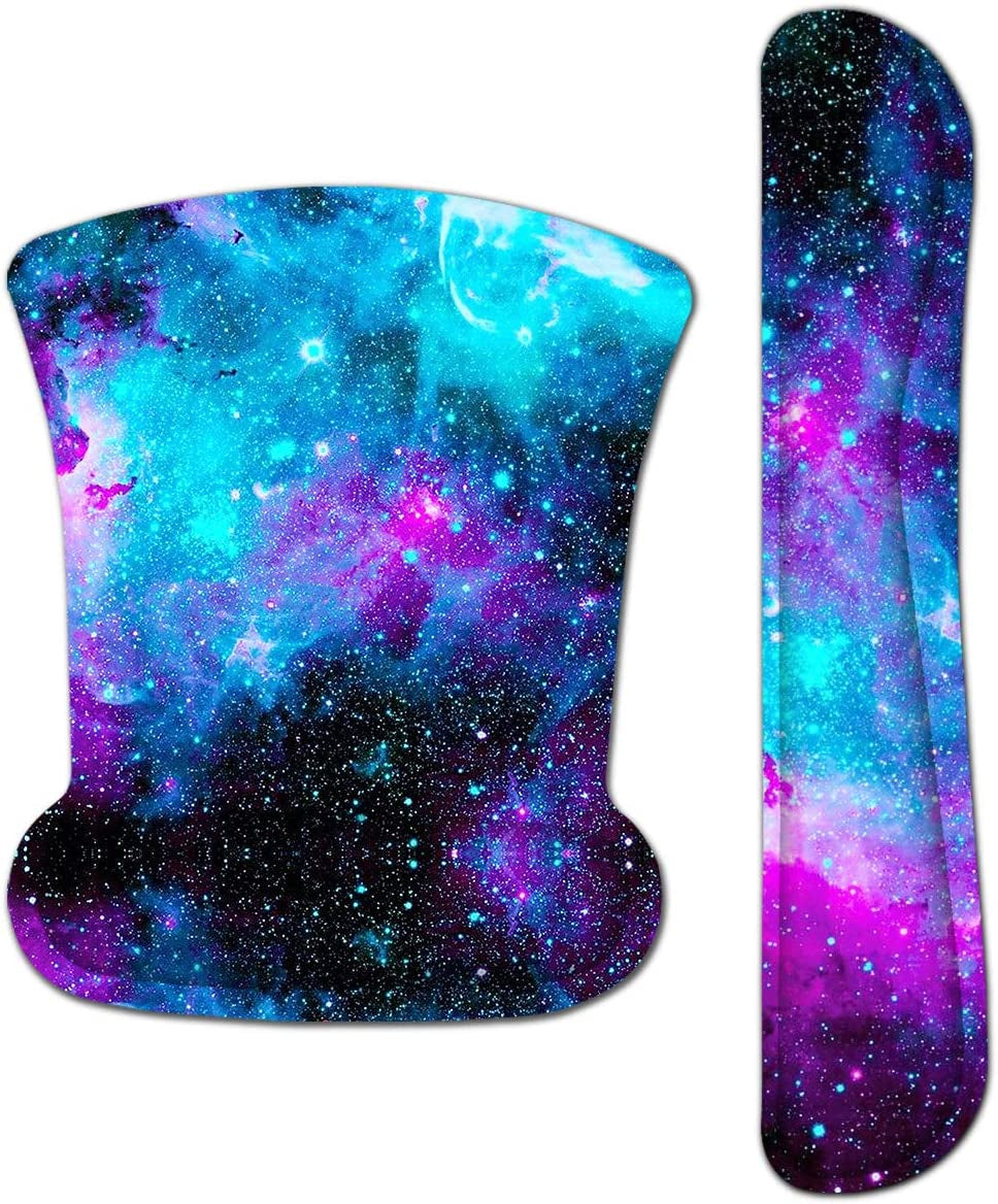 Keyboard Wrist Rest Pad and Mouse Wrist Rest Support Mouse Pad Set,Sturdy & Comfortable & Lightweight for Easy Typing & Pain Relief-Ergonomic Support (Galaxy)