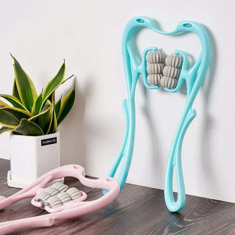 Multifunctional Cervical Neck Massager Manual Clamp with 6 Kneading Balls for Shoulder Back Relaxation
