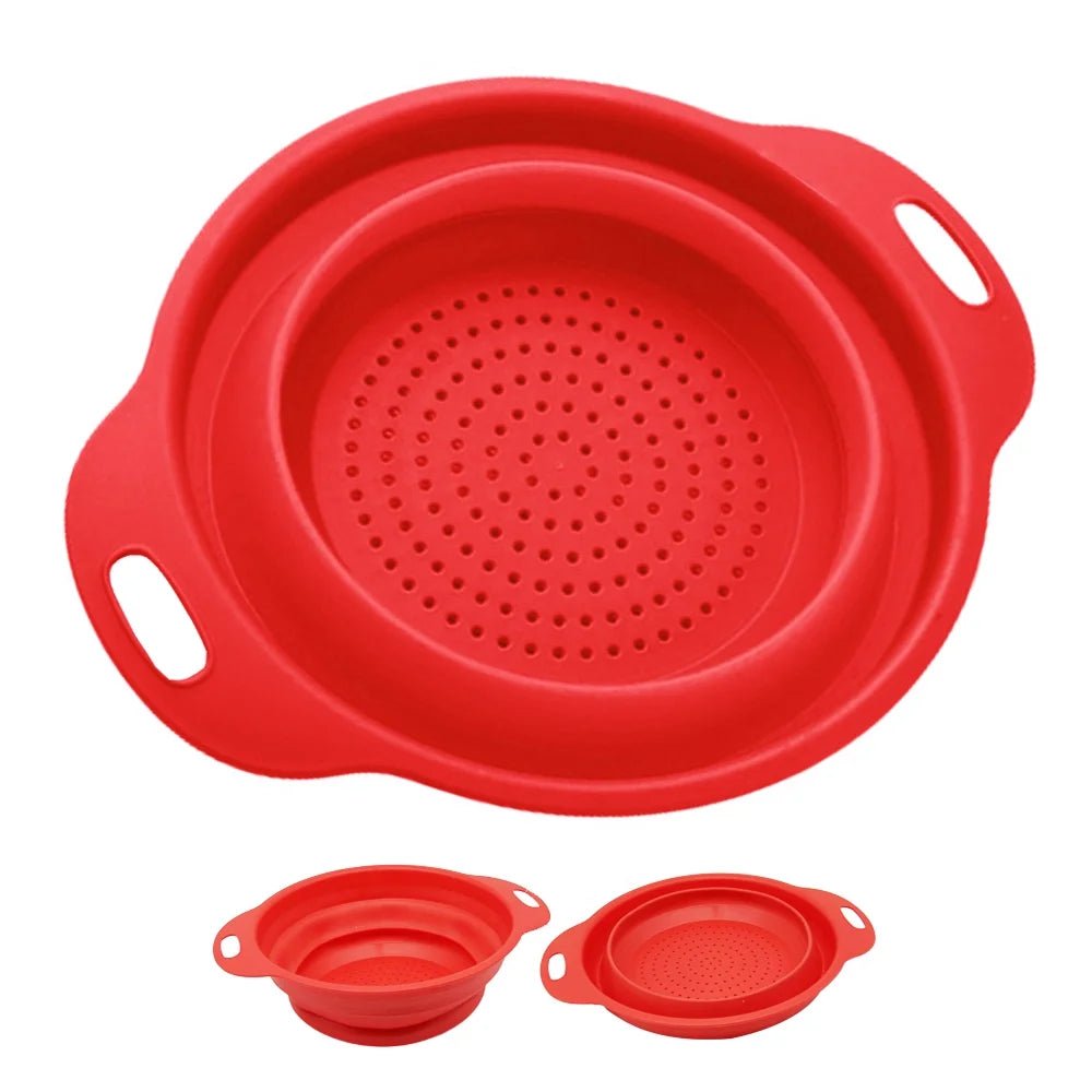 1 X Collapsible Strainer Colander Silicone Bowl 11.8" Kitchen Sink Drainer Tool - Velinare