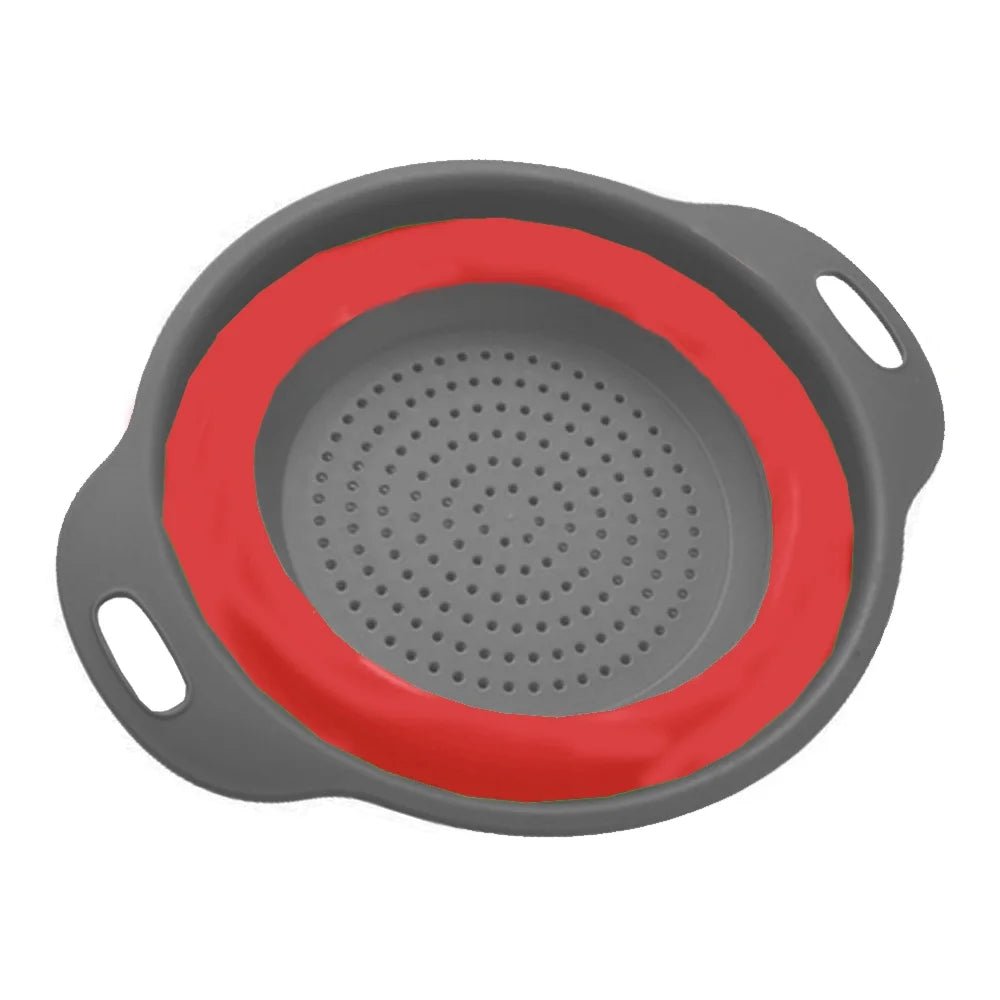 1 X Collapsible Strainer Colander Silicone Bowl 11.8" Kitchen Sink Drainer Tool - Velinare