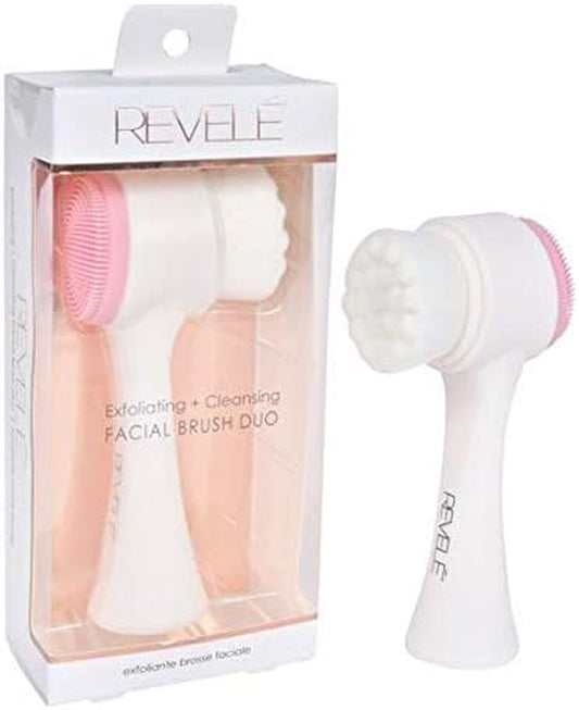 Revele Facial Cleansing Brush Duo, Exfoliating and Cleansing, Dual Side Brush