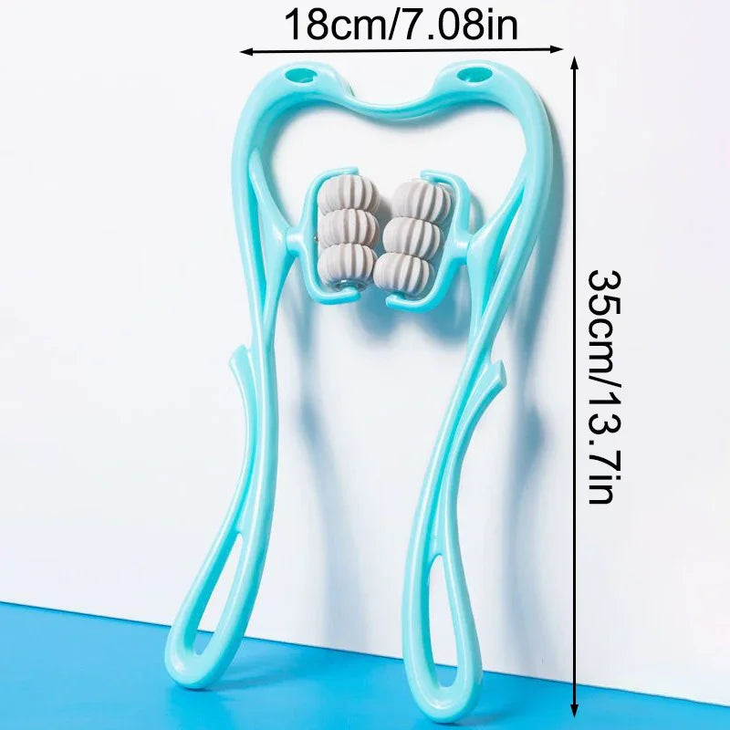 Multifunctional Cervical Neck Massager Manual Clamp with 6 Kneading Balls for Shoulder Back Relaxation