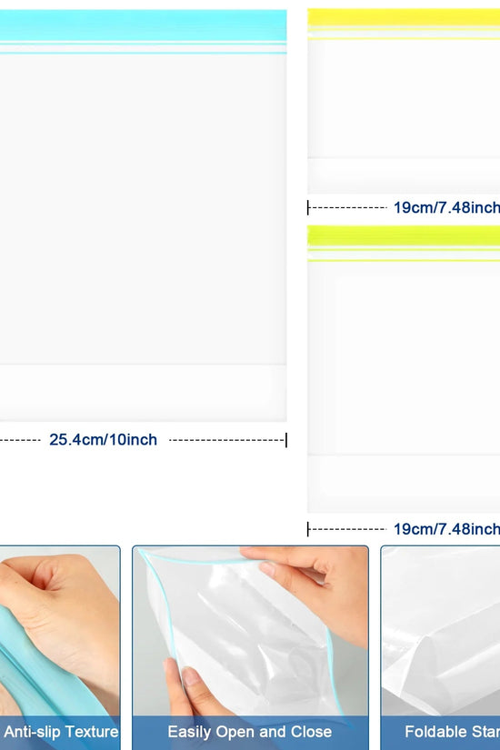 14 Pack Dishwasher Safe Stand - Up Reusable Food Storage Bags, Leakproof Reusable Freezer Bags,Silicone Reusable Sandwich Bags - Velinare