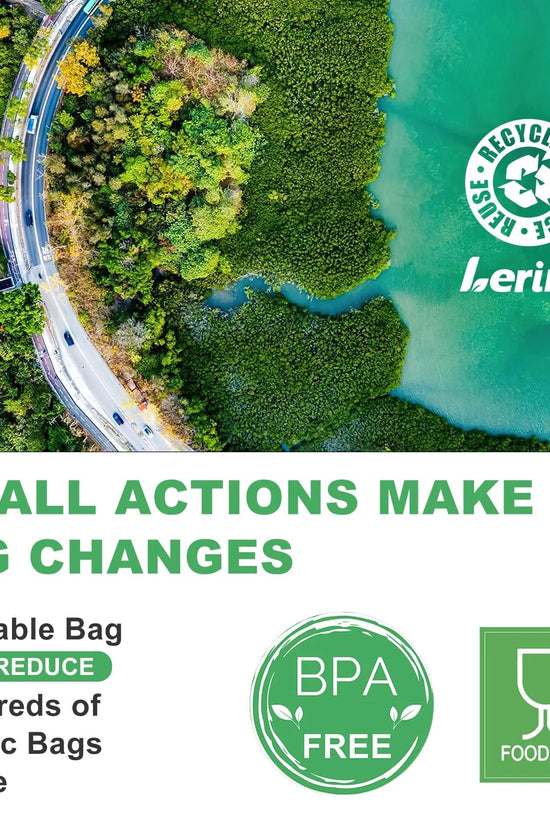 14 Pack Dishwasher Safe Stand - Up Reusable Food Storage Bags, Leakproof Reusable Freezer Bags,Silicone Reusable Sandwich Bags - Velinare