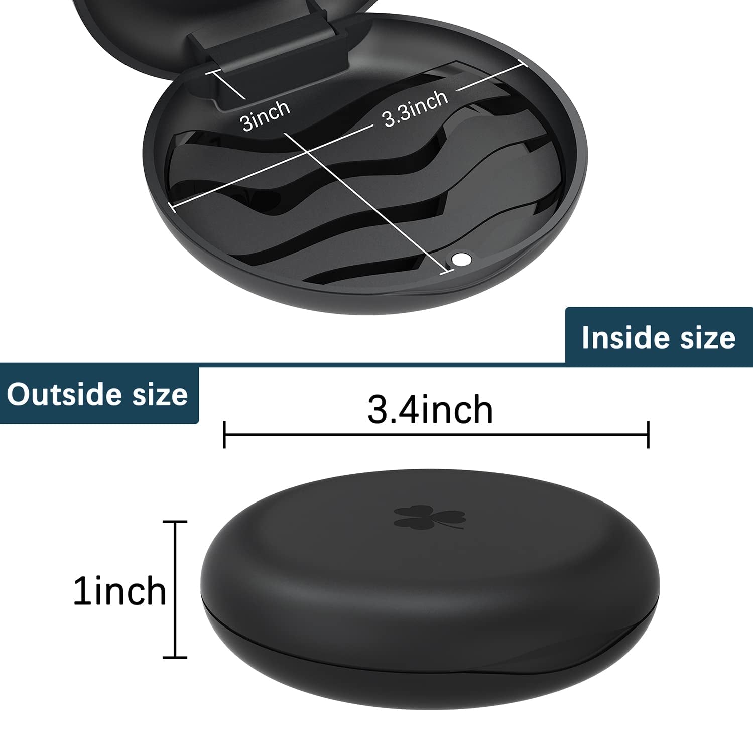 2 Pack Aligner and Retainer Case, Slim Aligner Case Compatible with Invisalign, Mouth Guard Case, Orthodontic Case, Teeth Braces Case, Night Guard Case Container Storage Holder Black. - Velinare