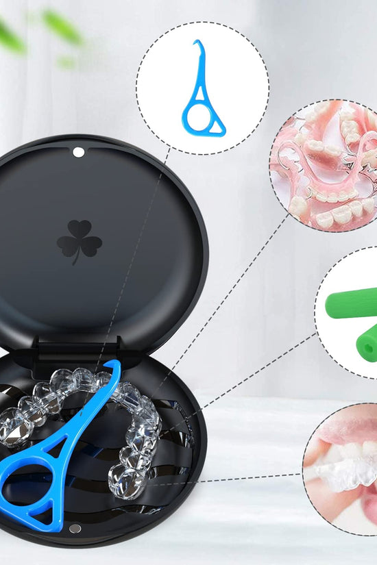 2 Pack Aligner and Retainer Case, Slim Aligner Case Compatible with Invisalign, Mouth Guard Case, Orthodontic Case, Teeth Braces Case, Night Guard Case Container Storage Holder Black. - Velinare