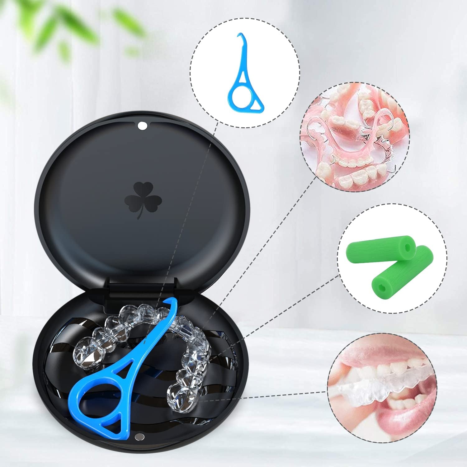2 Pack Aligner and Retainer Case, Slim Aligner Case Compatible with Invisalign, Mouth Guard Case, Orthodontic Case, Teeth Braces Case, Night Guard Case Container Storage Holder Black. - Velinare