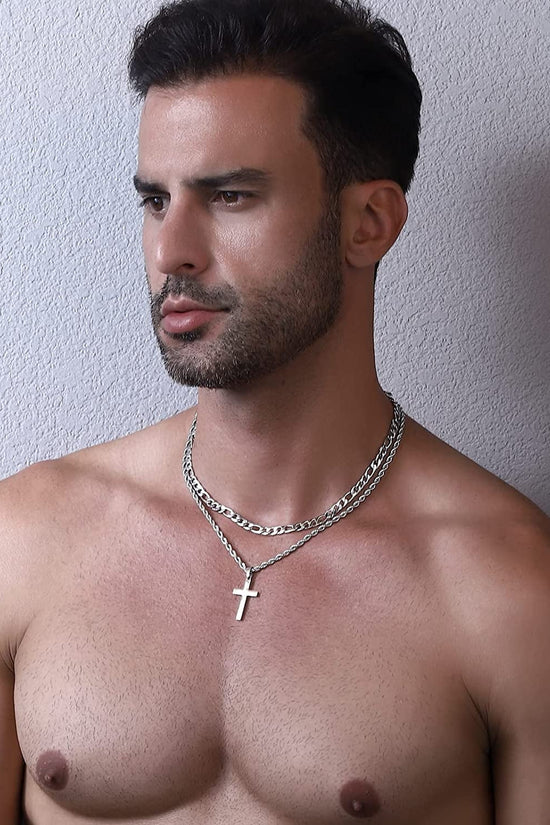 2025 Graduation Gifts for Him Boys Kids Teenages Teen Boyfriend Brother Son Grandson Graduates Silver Cross Necklace Pendant Chain Set Catholic Religious Christian Jewelry Gifts Ideas Age - Velinare