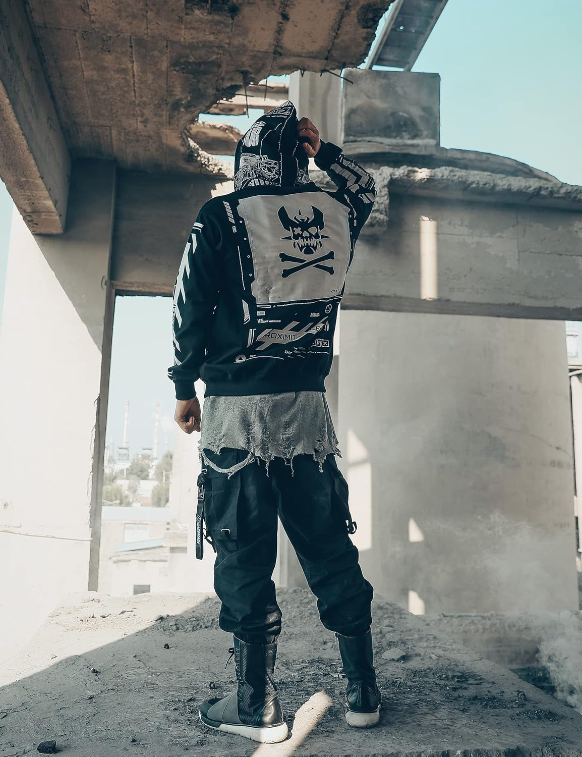 Graphic Cyberpunk Zip up Men'S Fashion Hoodies Sweatshirts