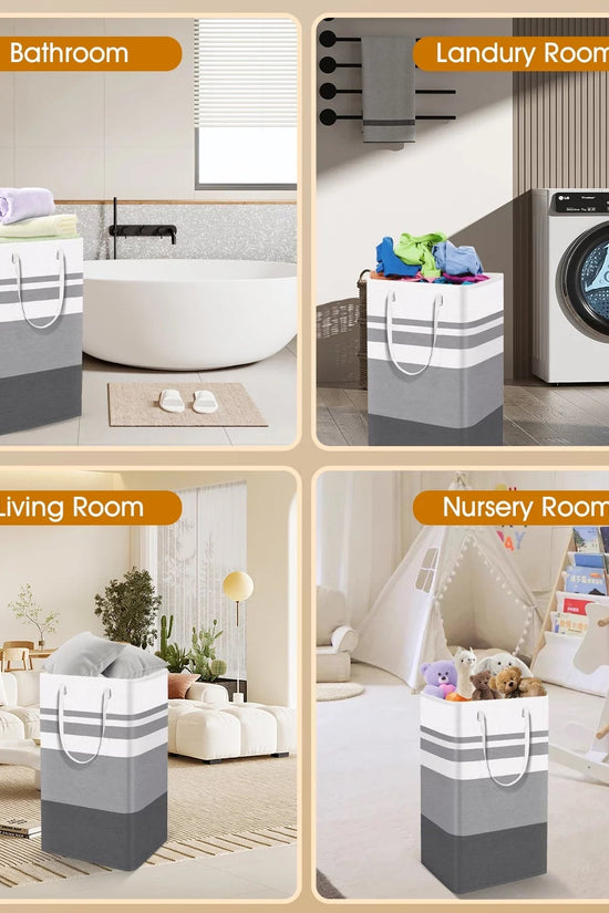 2Pack 75L Large Freestanding Laundry Hamper, Collapsible Laundry Basket Hamper with Handles Waterproof Clothes Hamper Organizer for Easy Storage - Velinare