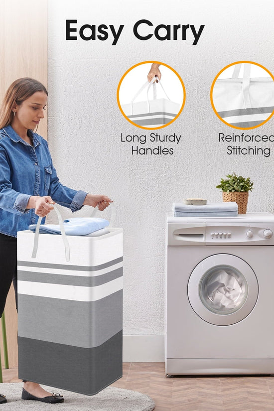 2Pack 75L Large Freestanding Laundry Hamper, Collapsible Laundry Basket Hamper with Handles Waterproof Clothes Hamper Organizer for Easy Storage - Velinare