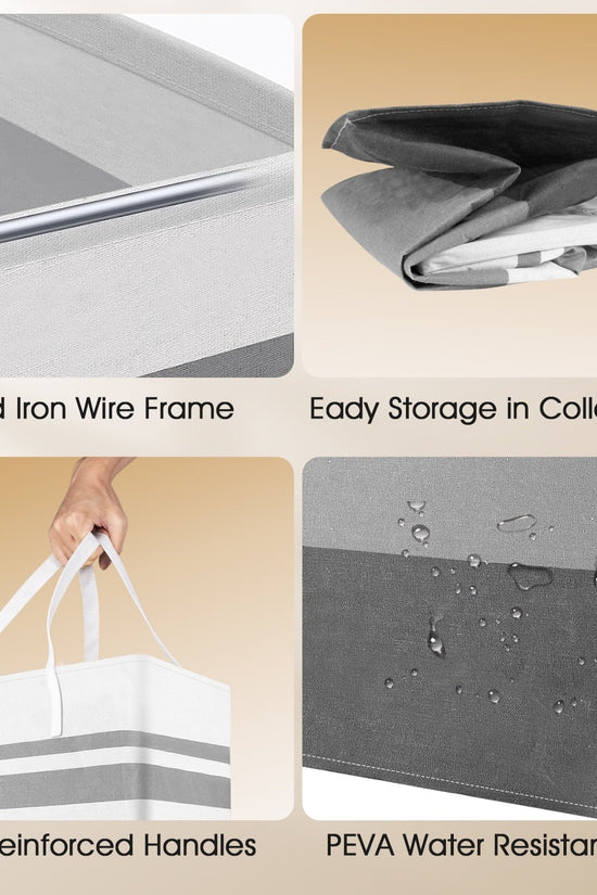 2Pack 75L Large Freestanding Laundry Hamper, Collapsible Laundry Basket Hamper with Handles Waterproof Clothes Hamper Organizer for Easy Storage - Velinare