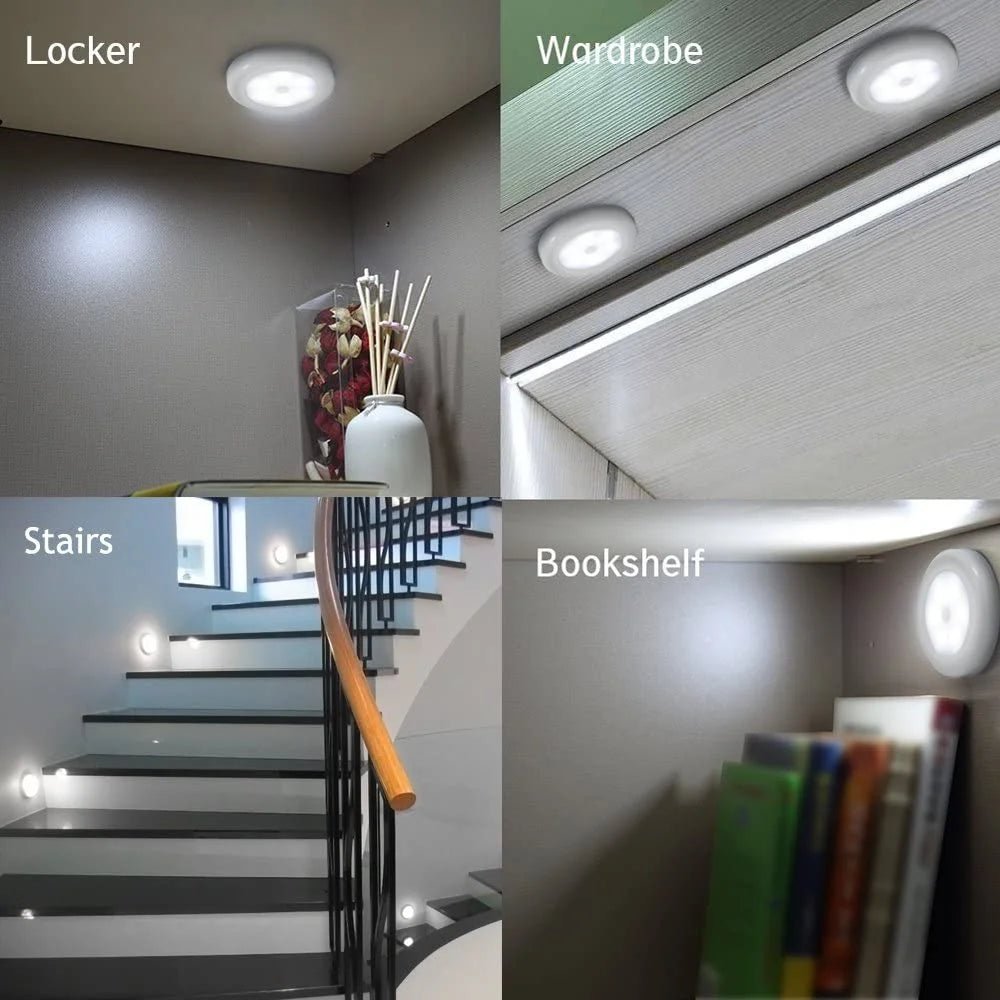3 Pcs LED Motion Sensor Lights - Motion Sensing Bathroom Hallway Closet Nightlight - Velinare