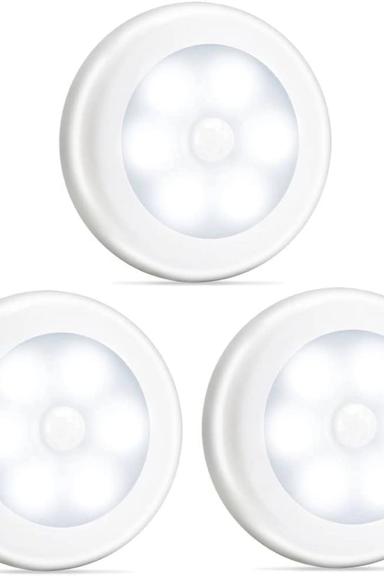 3 Pcs LED Motion Sensor Lights - Motion Sensing Bathroom Hallway Closet Nightlight - Velinare