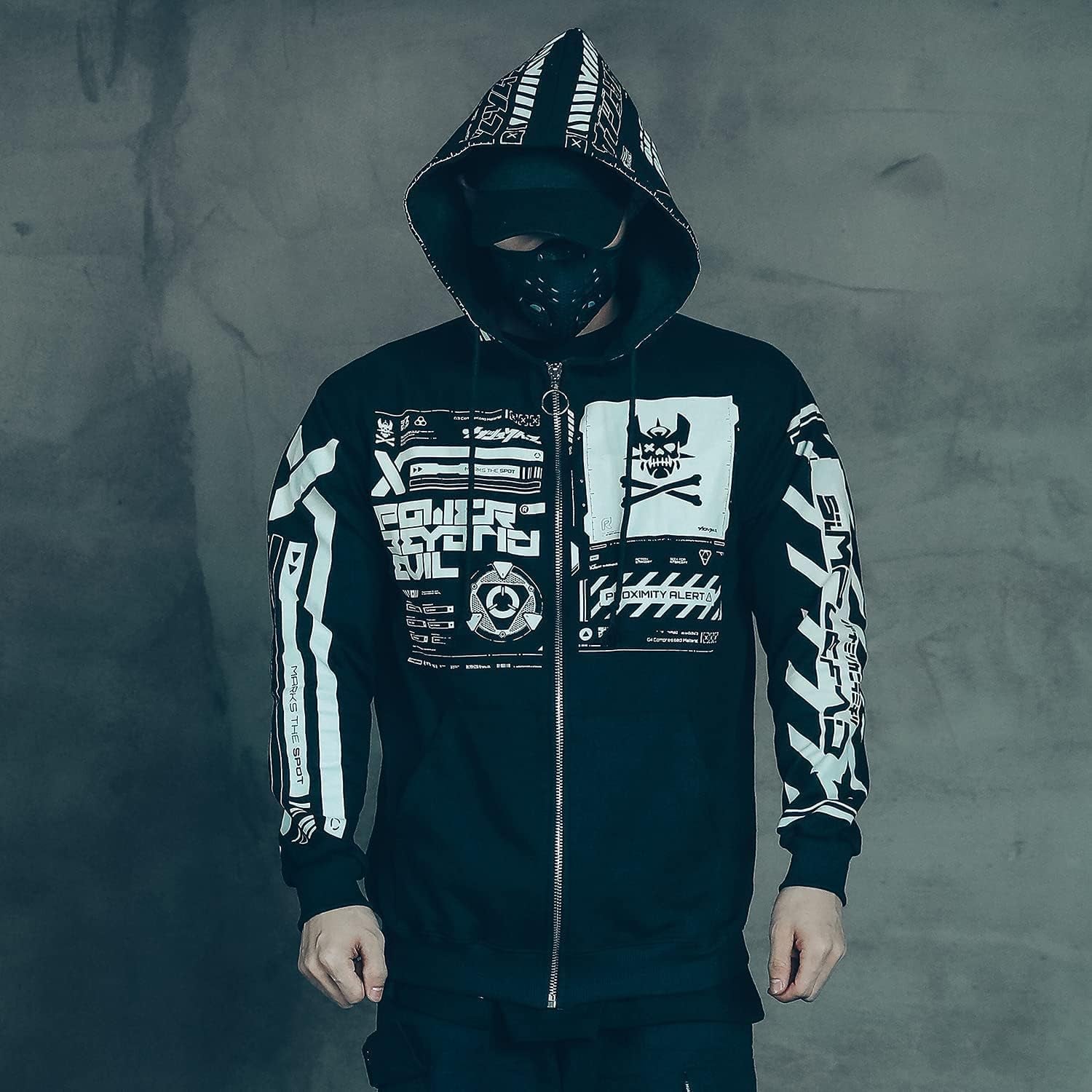 Graphic Cyberpunk Zip up Men'S Fashion Hoodies Sweatshirts