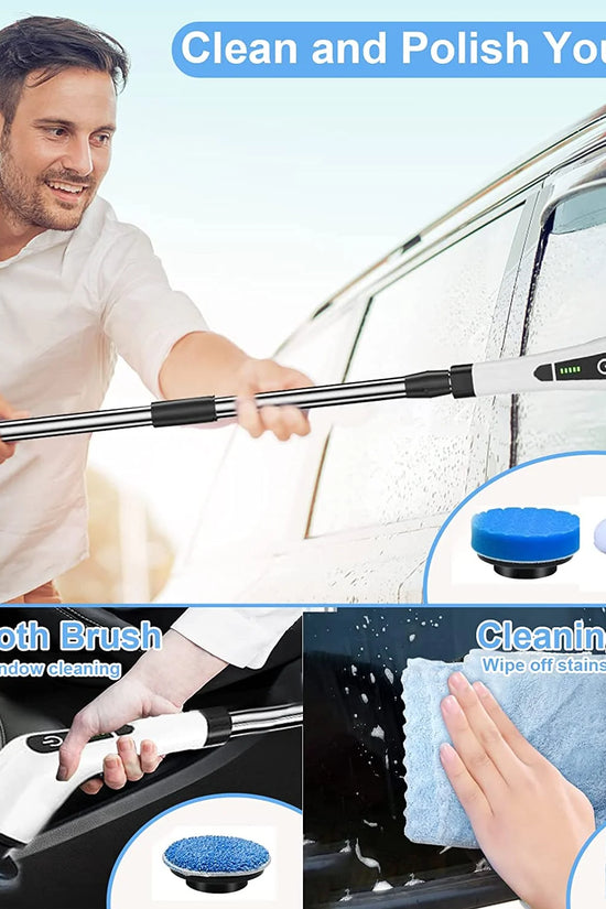 Electric Spin Scrubber, Effortless Deep Cleaning, 7 in 1 Power Scrubber with Dual Speed Adjustable, Cordless Handheld Electric Cleaning Brush for Bathroom,Tile Cleaner and Car Polishing