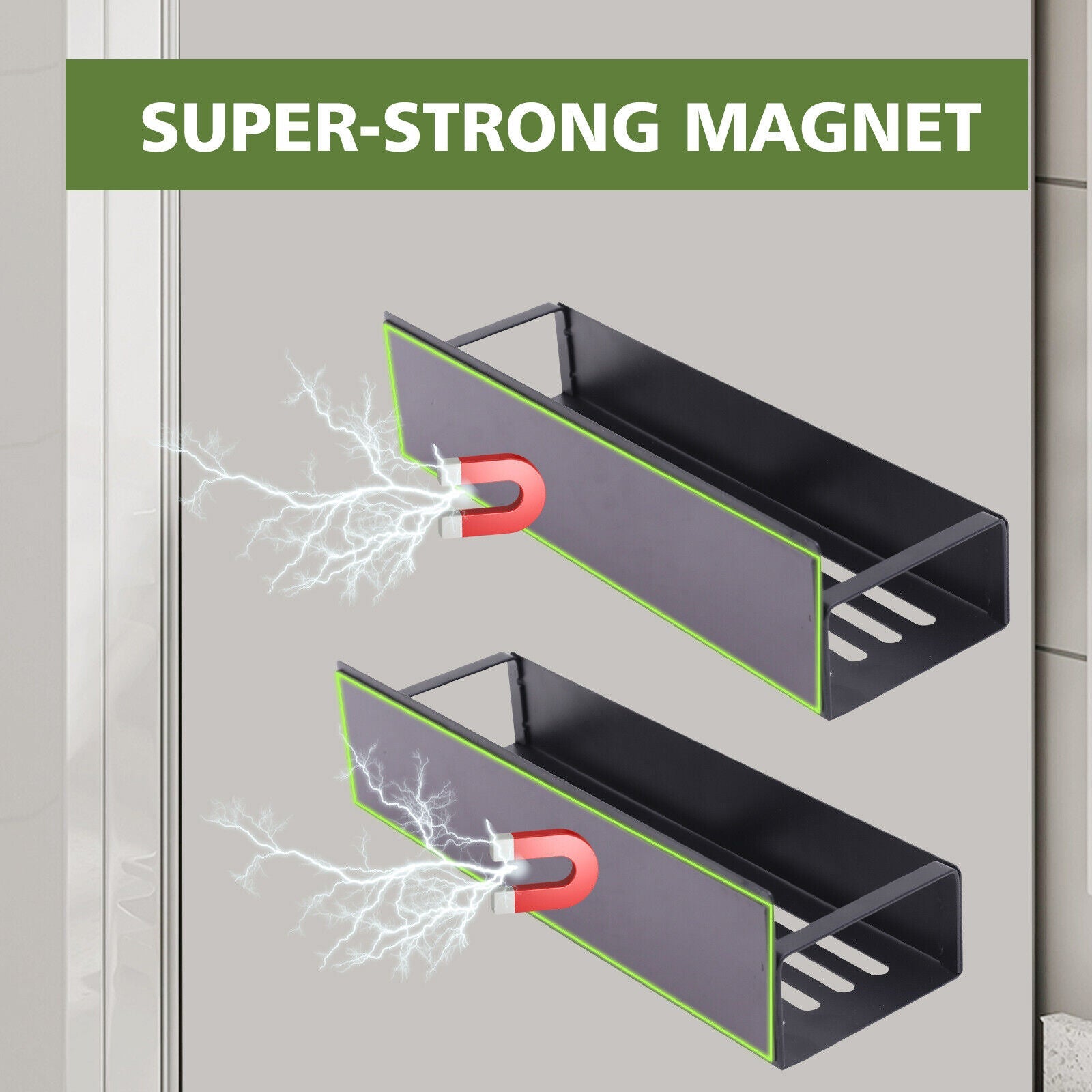 4Pack Magnetic Spice Rack Organizer for Refrigerator Fridge Storage Shelf Holder - Velinare