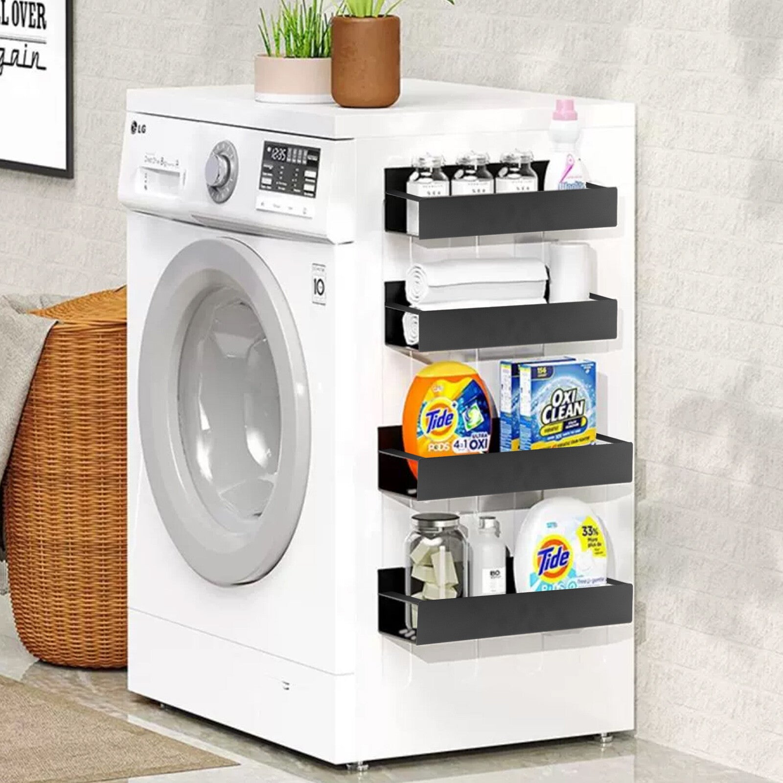 4Pack Magnetic Spice Rack Organizer for Refrigerator Fridge Storage Shelf Holder - Velinare