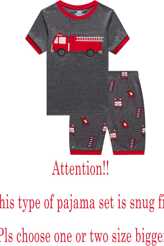 Boys Short Sleeve Pajamas Kids Summer Pjs Children Pajamas