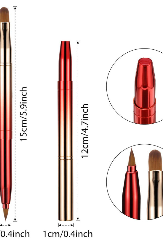 3 Pieces Lip Brush Retractable Lipstick Liner Brush Lipstick Dual-Ended Foundation Makeup Brush with Cap Travel Applicators