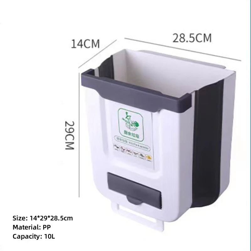 1Pcs Hanging Kitchen Folding Trash Can Household Cabinet Hanging Storage Trash Basket Creative Classification Hanging Trash Can