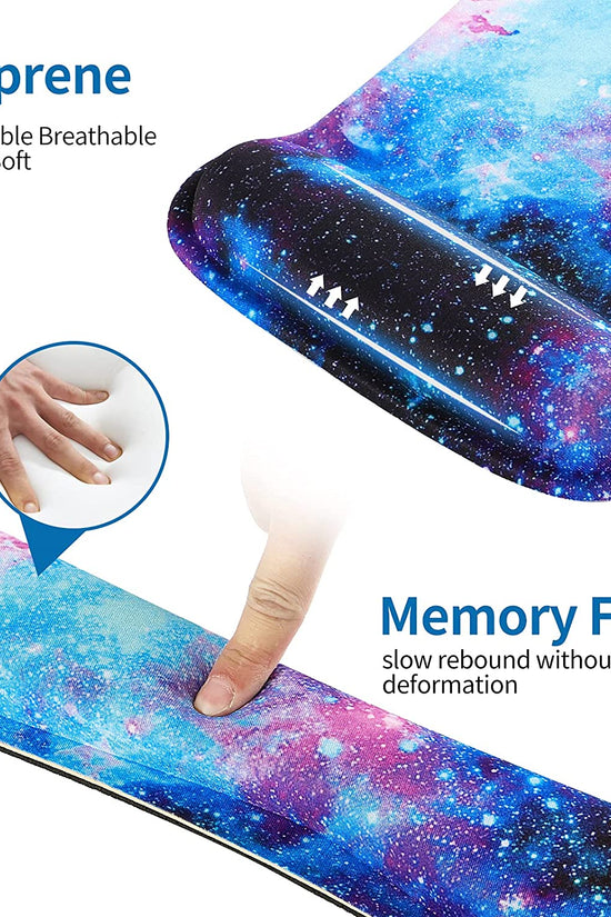 Keyboard Wrist Rest Pad and Mouse Wrist Rest Support Mouse Pad Set,Sturdy & Comfortable & Lightweight for Easy Typing & Pain Relief-Ergonomic Support (Galaxy)