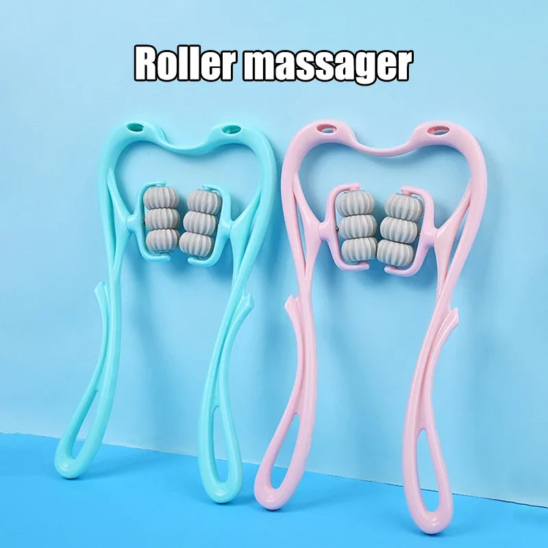 Multifunctional Cervical Neck Massager Manual Clamp with 6 Kneading Balls for Shoulder Back Relaxation
