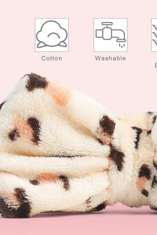 8Pack Spa Headband for Women, Makeup Headband for Washing Face, Skincare Fuzzy Hair Bands for Teen Girls Kids, Coral Fleece - Velinare