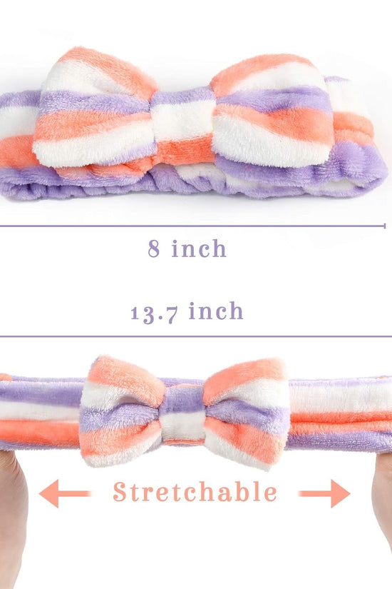 8Pack Spa Headband for Women, Makeup Headband for Washing Face, Skincare Fuzzy Hair Bands for Teen Girls Kids, Coral Fleece - Velinare