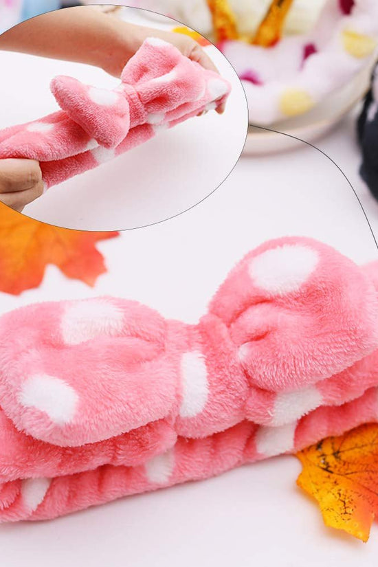 8Pack Spa Headband for Women, Makeup Headband for Washing Face, Skincare Fuzzy Hair Bands for Teen Girls Kids, Coral Fleece - Velinare