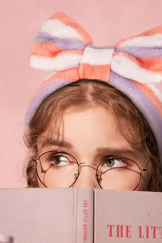 8Pack Spa Headband for Women, Makeup Headband for Washing Face, Skincare Fuzzy Hair Bands for Teen Girls Kids, Coral Fleece - Velinare