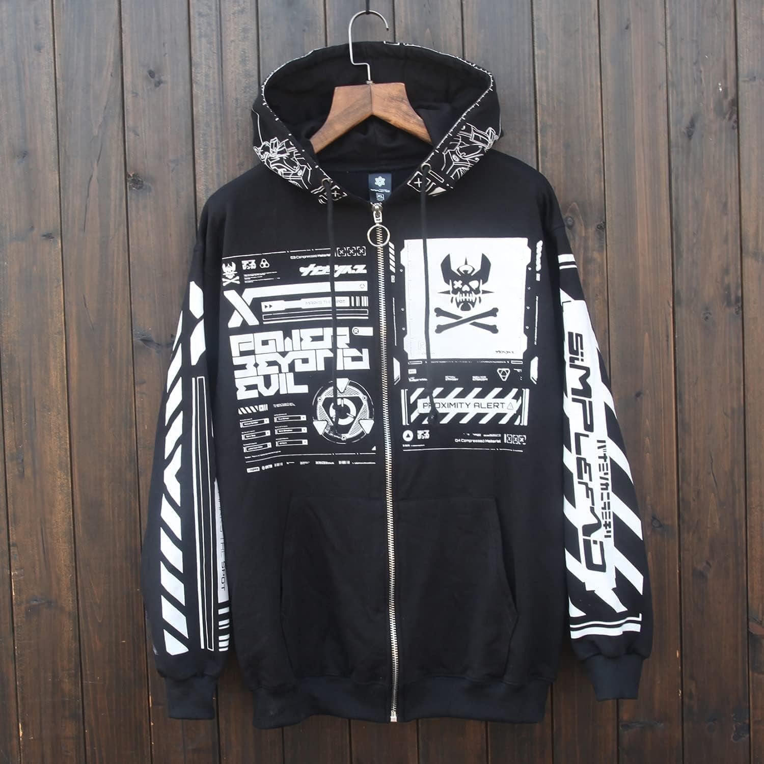Graphic Cyberpunk Zip up Men'S Fashion Hoodies Sweatshirts