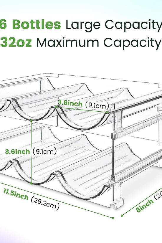 Water Bottle Organizer for Cabinet, Water Bottle Storage Organizer, 2 Packs Water Bottle Storage Rack, Water Bottle Holder for Cabinet, Stackable Water Bottle Storage Rack