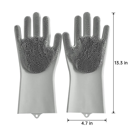 Pet Grooming Gloves for Dog and Cat, Dog Bathing Grooming Gloves with Gentle Silicone Tips, Pet Hair Remover Mitt Gloves for Long Short Hair Pets Grooming and Massaging