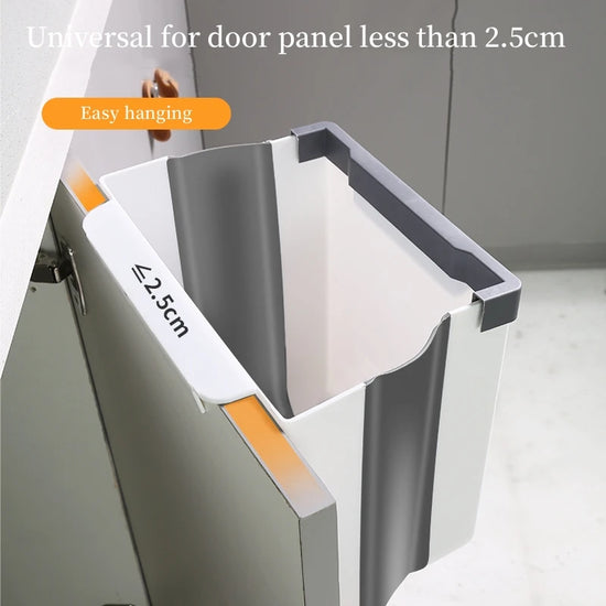1Pcs Hanging Kitchen Folding Trash Can Household Cabinet Hanging Storage Trash Basket Creative Classification Hanging Trash Can