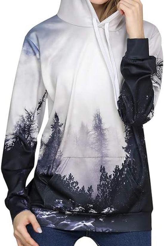 Unisex Hoodies 3D Print Galaxy Pullover Hooded Sweatshirt Hoodies with Big Pockets for Men, Teen Boy, Women