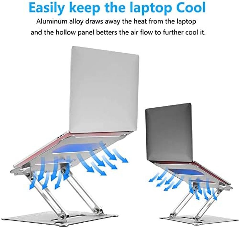 Adjustable Laptop Stand, Aluminum Laptop Computer Stand Rriser&Multi - Angle Stand with Heat - Vent to Elevate Laptop Holder Compatible for Mac,Notebook,Macbook Pro/Air,Lenovo,Dell More10 - 17 Laptop - Velinare