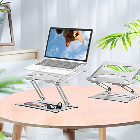 Adjustable Laptop Stand, Aluminum Laptop Computer Stand Rriser&Multi - Angle Stand with Heat - Vent to Elevate Laptop Holder Compatible for Mac,Notebook,Macbook Pro/Air,Lenovo,Dell More10 - 17 Laptop - Velinare