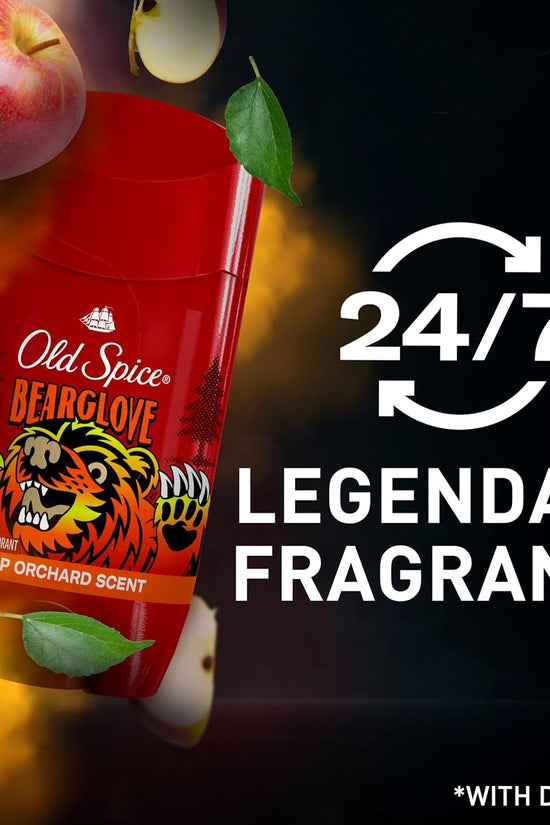 Aluminum Free Deodorant for Men, 24/7 Odor Protection, 24/7 Freshness & Lasting Scent, Goes on Clear, Bearglove with Crisp Orchard Scent, 2.6 Oz - Velinare