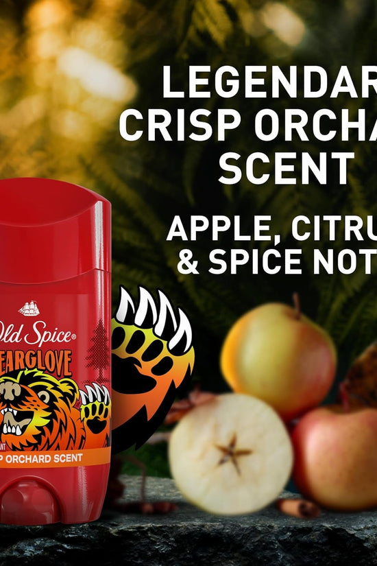 Aluminum Free Deodorant for Men, 24/7 Odor Protection, 24/7 Freshness & Lasting Scent, Goes on Clear, Bearglove with Crisp Orchard Scent, 2.6 Oz - Velinare