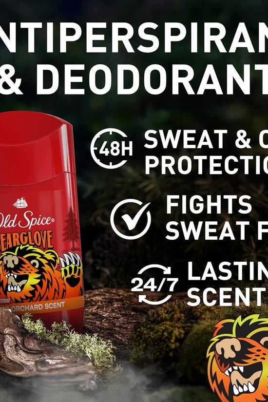 Aluminum Free Deodorant for Men, 24/7 Odor Protection, 24/7 Freshness & Lasting Scent, Goes on Clear, Bearglove with Crisp Orchard Scent, 2.6 Oz - Velinare