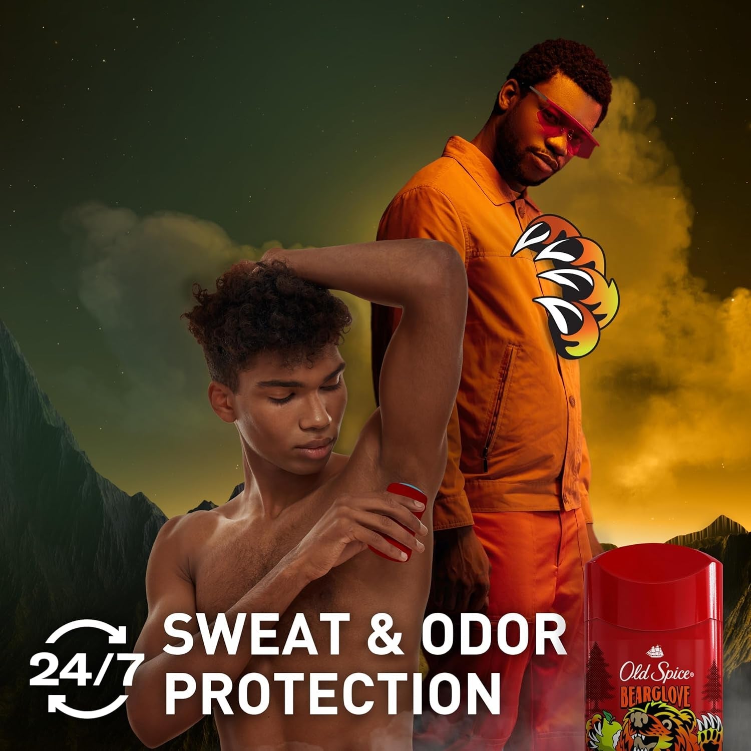 Aluminum Free Deodorant for Men, 24/7 Odor Protection, 24/7 Freshness & Lasting Scent, Goes on Clear, Bearglove with Crisp Orchard Scent, 2.6 Oz - Velinare