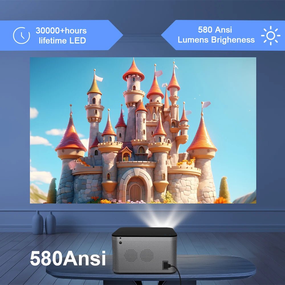 Android 11 4K Smart Projector 580ANSI 1920*1080P Full HD Wifi6 BT5.0 Allwinner H713 Voice Control Home Cinema Theater - Velinare