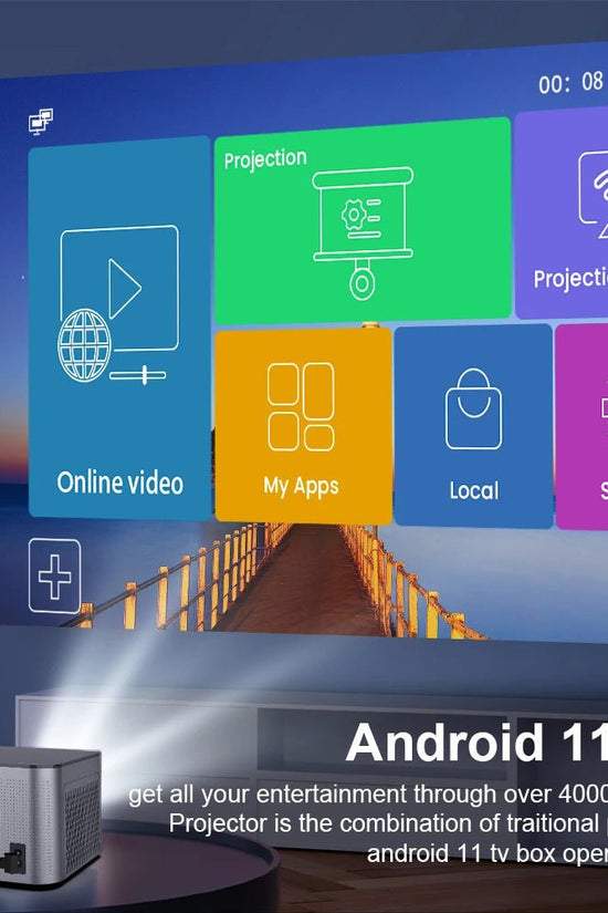 Android 11 4K Smart Projector 580ANSI 1920*1080P Full HD Wifi6 BT5.0 Allwinner H713 Voice Control Home Cinema Theater - Velinare