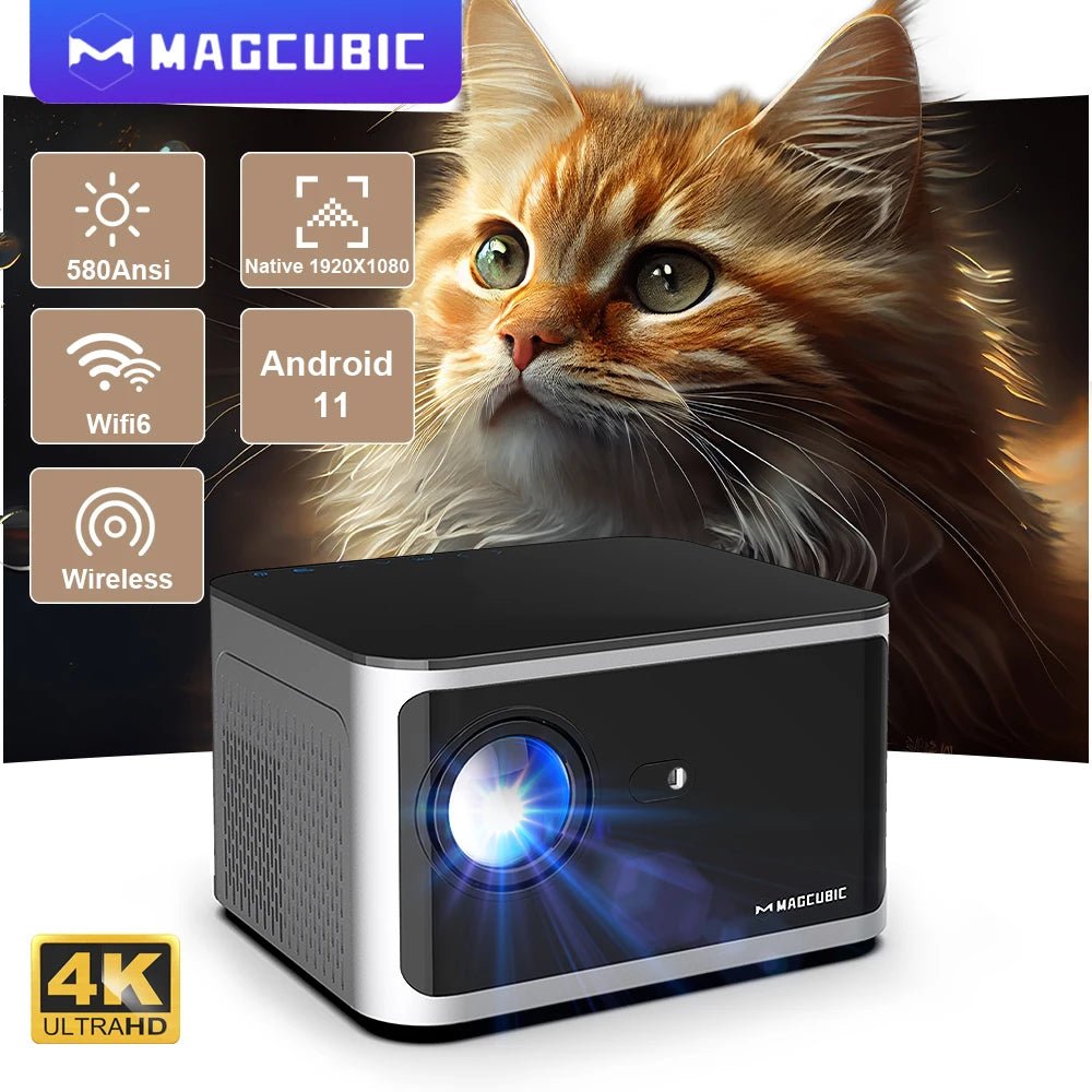 Android 11 4K Smart Projector 580ANSI 1920*1080P Full HD Wifi6 BT5.0 Allwinner H713 Voice Control Home Cinema Theater - Velinare