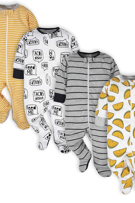 Baby Boys' 4 - Pack Sleep 'N Play Footies - Velinare