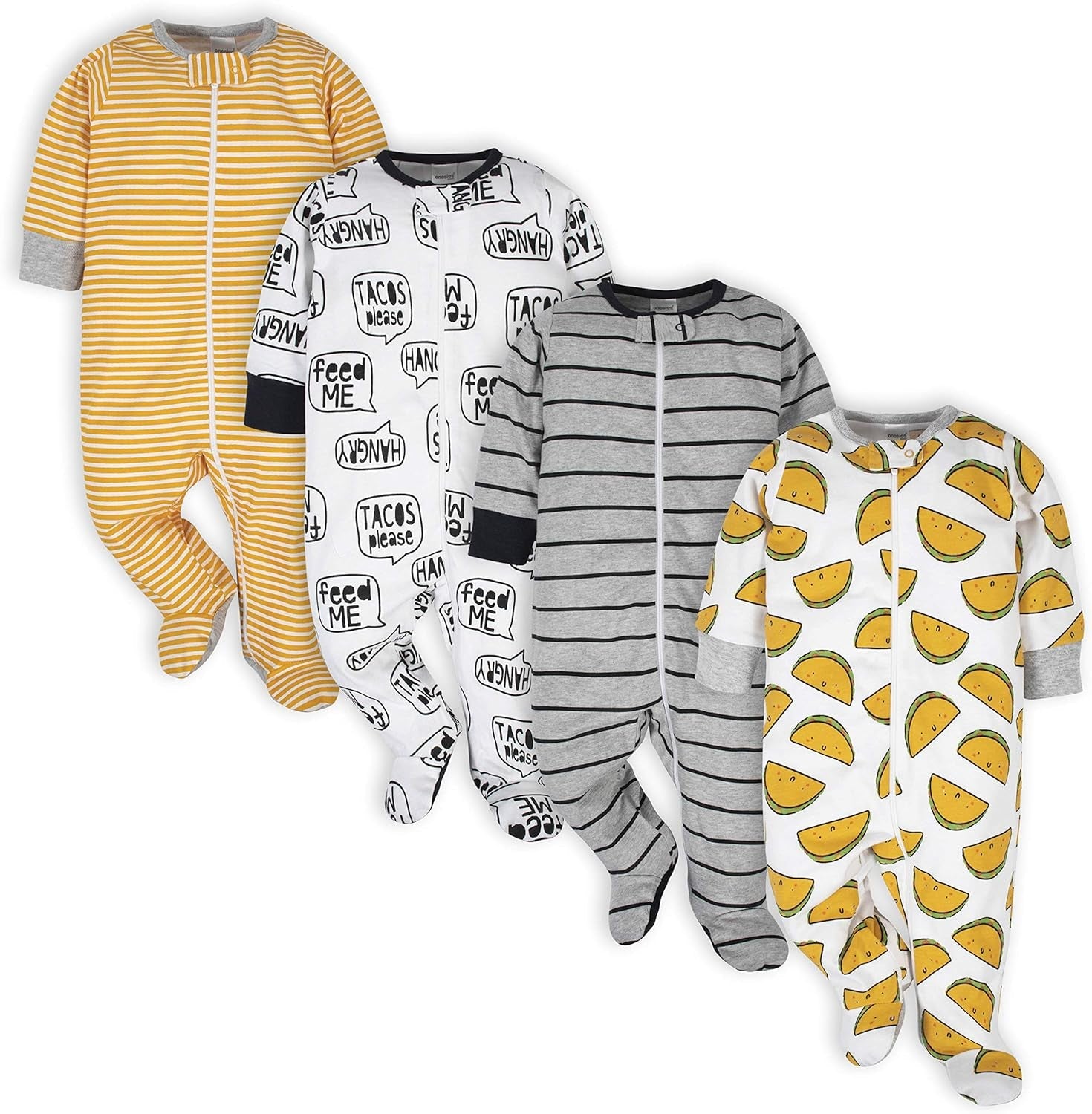 Baby Boys' 4 - Pack Sleep 'N Play Footies - Velinare