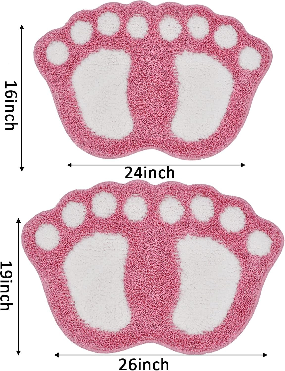 Bathroom Rugs Mats Water Absorbent Non - Slip Mat Used in Bathroom, Shower, Room, Etc.Soft Microfiber Bath Mat Machine Washable Bath Mat Bathroom Mat (Pink, 19X26'') - Velinare