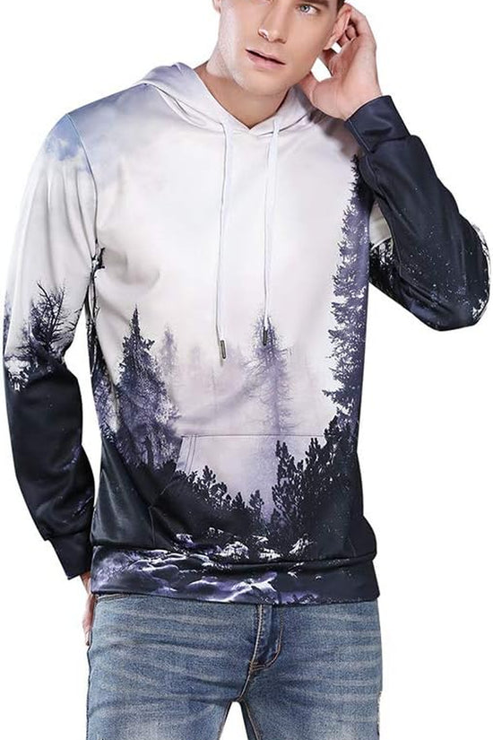 Unisex Hoodies 3D Print Galaxy Pullover Hooded Sweatshirt Hoodies with Big Pockets for Men, Teen Boy, Women
